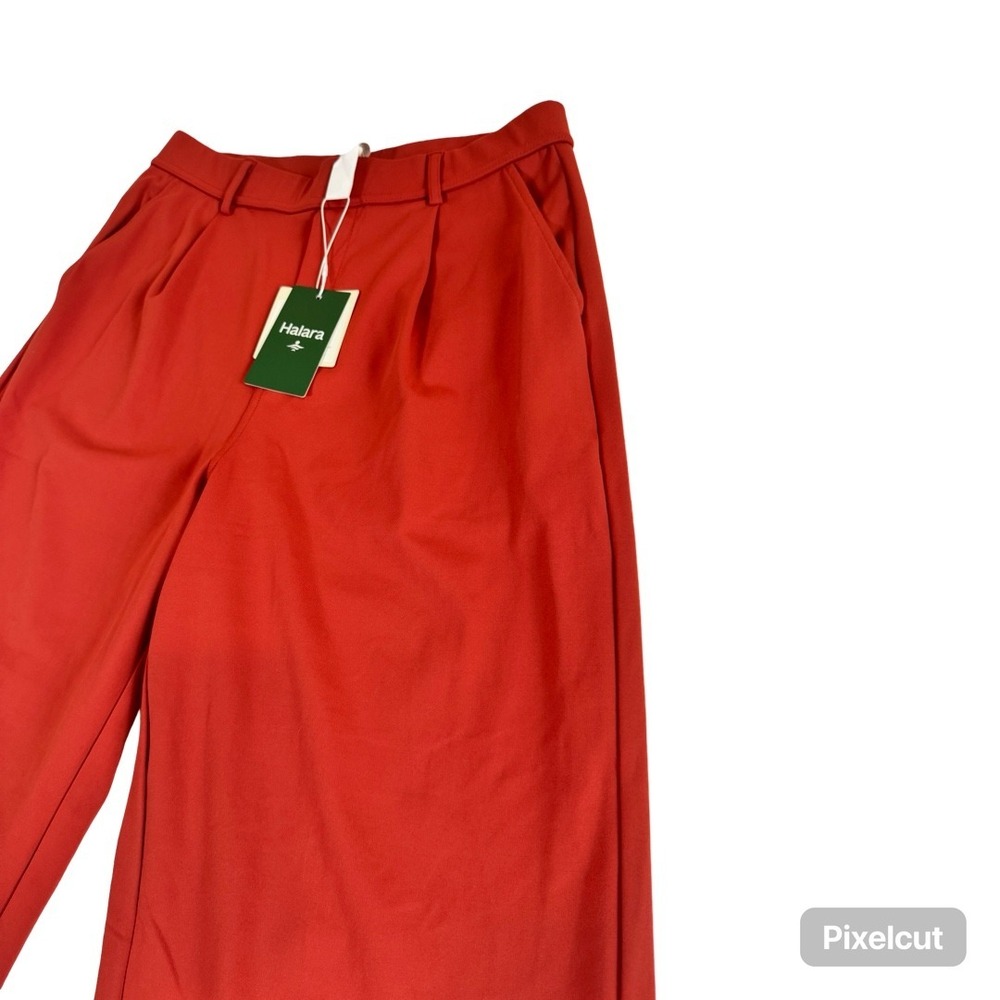 NWT Halara Flex DayStretch High Waisted Pocket Work Flare Pants Cinnabar - Picture 4 of 7